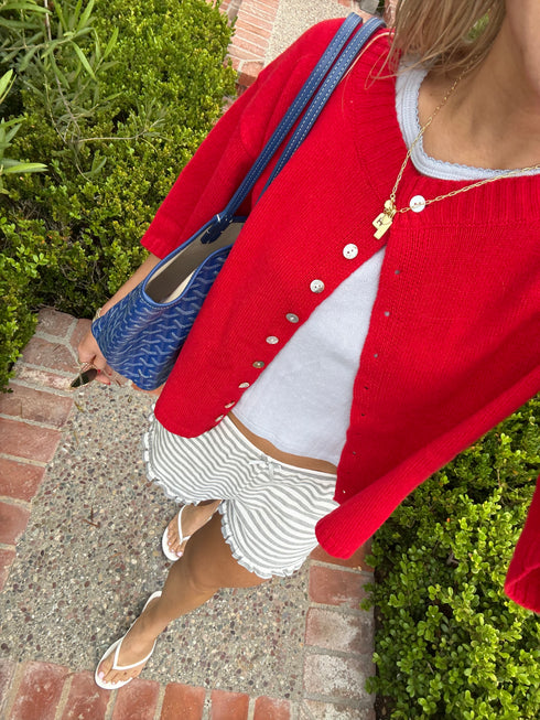 Coastal Cutie Striped Shorts // H. Grey *PREORDER*